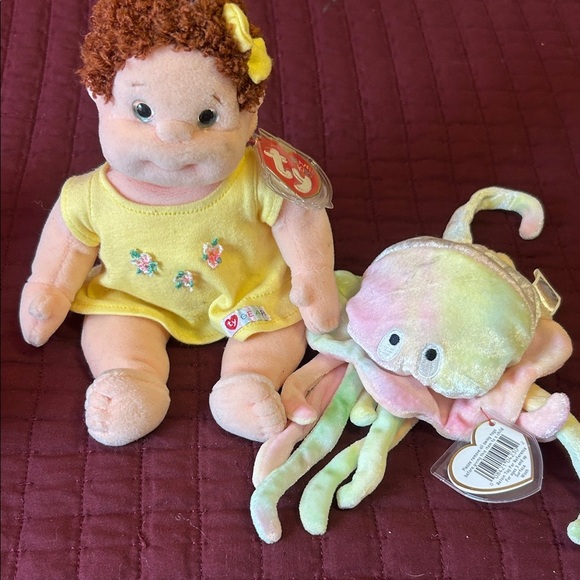 Ty Plush Doll in Yellow Dress with Multicolor Jellyfish - Picture 1 of 7
